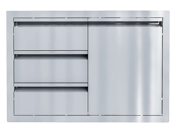 Sunstone Aruba 30 Inch Triple Drawer & Door Combo Sleek Outdoor Access