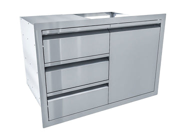 Sunstone Aruba 30 Inch Triple Drawer & Door Combo Sleek Outdoor Access
