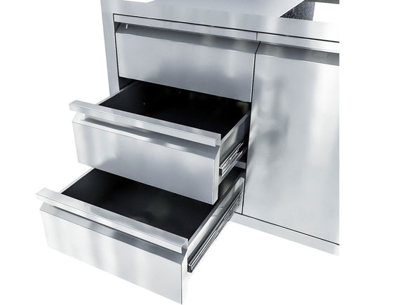 Sunstone Aruba 30 Inch Triple Drawer & Door Combo Sleek Outdoor Access