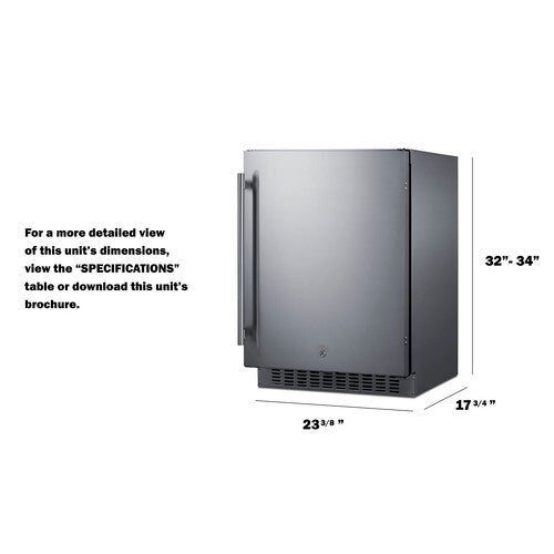 Summit 24 Inch Refrigerator ADA with Solid Door