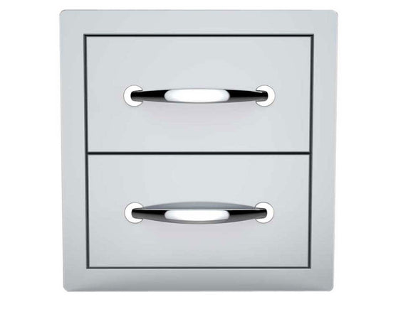 Sunstone 14-Inch Stainless Steel Double Access Drawer – Flush Mount