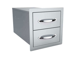 Sunstone 14-Inch Stainless Steel Double Access Drawer – Flush Mount