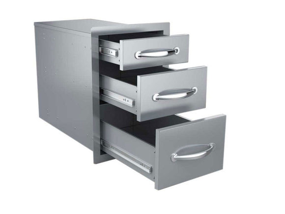 Sunstone 14-Inch Stainless Steel Triple Access Drawer – Flush Mount