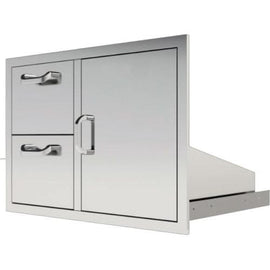 PCM 260 Series 39 Inch Double Drawer & Roll Out Trash/Liquid Propane Gas Bin On Right Combo