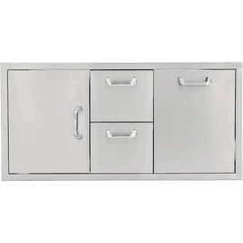 PCM 260 Series 42 Inch Door, Double Drawer & Roll Out Trash Bin Combo