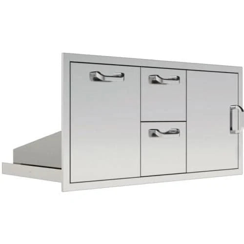 PCM 260 Series 42 Inch Door, Double Drawer & Roll Out Trash Bin Combo