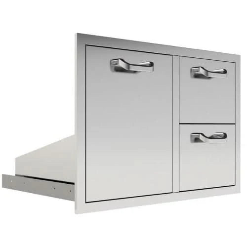 PCM 260 Series 32 Inch Double Drawer & Roll Out Trash/Liquid Propane Gas Bin On Right Combo