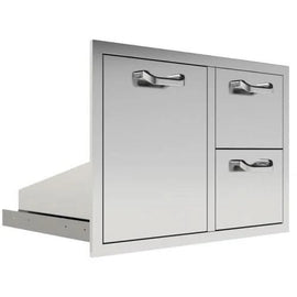 PCM 260 Series 32 Inch Double Drawer & Roll Out Trash/Liquid Propane Gas Bin On Right Combo