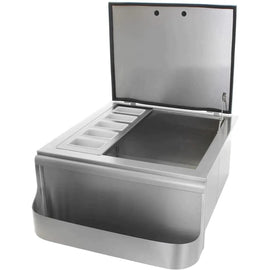 PCM 260 Series 25 Inch Slide In Ice Bin Cooler With Speed Rail & Condiment Holder