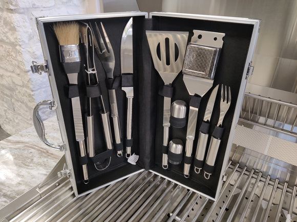 Sunstone 10 Piece BBQ Tool Set with Durable Carry Case