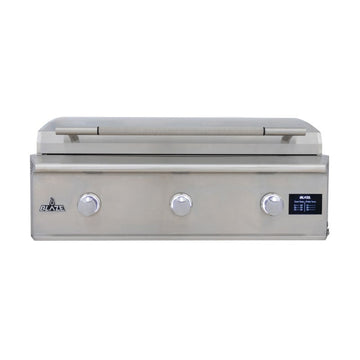 Blaze LTE PRO 40-inch BLZ-GRIDDLE40 gas griddle, front view with lid closed