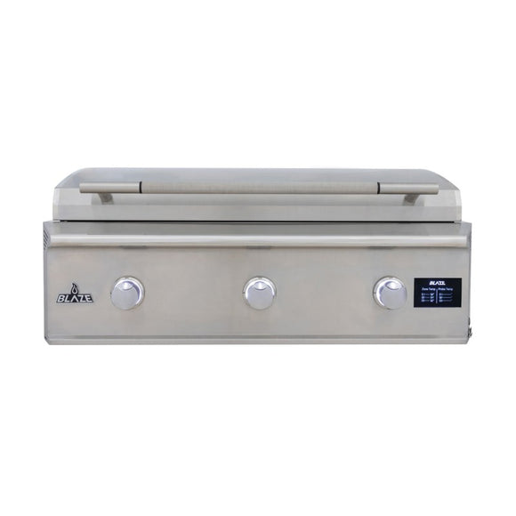 Blaze LTE PRO 40-inch BLZ-GRIDDLE40 gas griddle, front view with lid closed