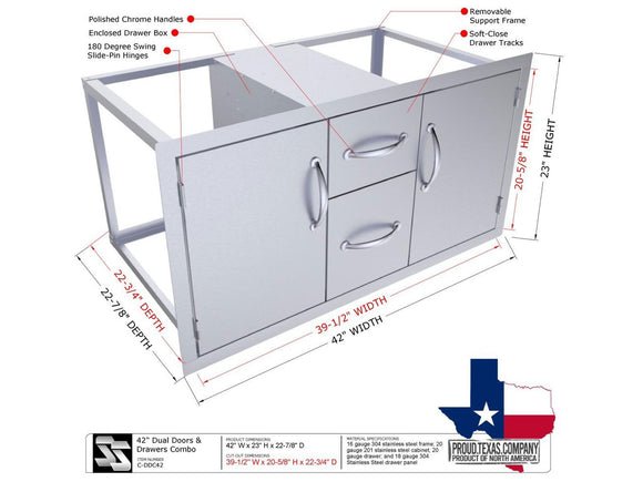 Sunstone Classic 42-Inch Double Drawer Door Combo