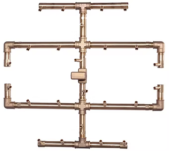 Warming Trends CFB290 Original CROSSFIRE® Brass Burner with Square Plate and Dual Flex Line Kit (FK2)