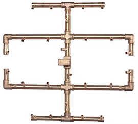 Warming Trends CFB290 Original CROSSFIRE® Brass Burner with Square Plate and Dual Flex Line Kit (FK2)