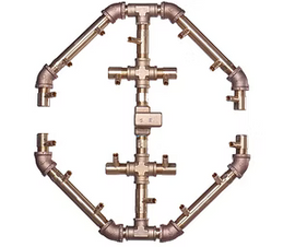 Warming Trends CFBO180 Octagon CROSSFIRE® Brass Burner with Square Plate and Flex Line Kit (FK1)