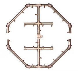 Warming Trends CFBO280 Octagon CROSSFIRE® Brass Burner with Square Plate and Dual Flex Line Kit (FK2)