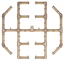 Warming Trends CFBO360 Octagon CROSSFIRE® Brass Burner with Square Plate and Dual Flex Line Kit (FK2)