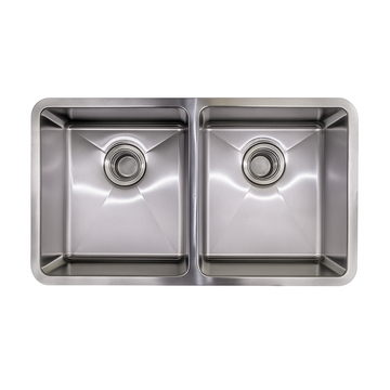 E-Stainless Double Even: 32 x 19 x 9  Inch Bowl Depth with Small Radius Corners