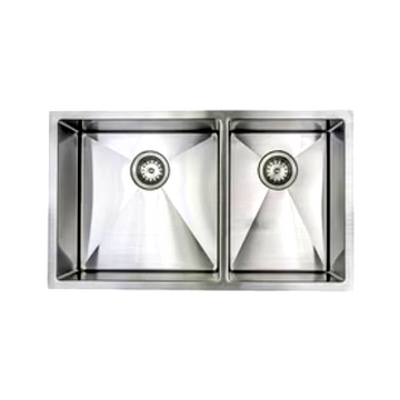 E-Stainless Double Uneven: 32 x 19 x 10 Inch Bowl Depth with Very Small Radius Corners