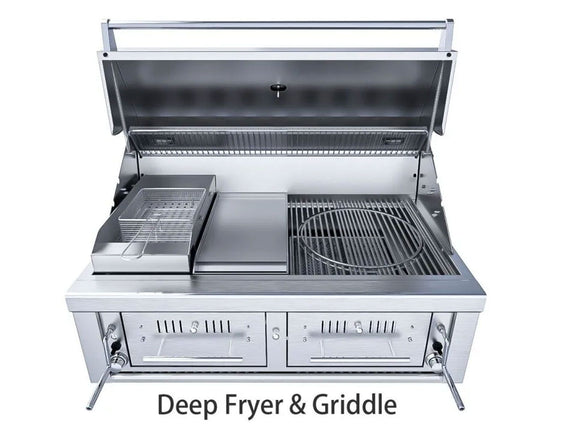 Sunstone Emerald 42 Inch Dual Zone Gas, Charcoal & Wood Burning Grill