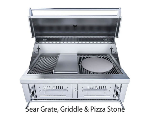 Sunstone Emerald 42 Inch Dual Zone Gas, Charcoal & Wood Burning Grill