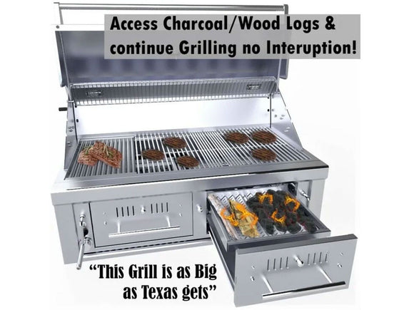 Sunstone Emerald 42 Inch Dual Zone Gas, Charcoal & Wood Burning Grill