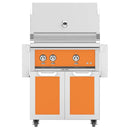 Hestan 30 Inch Grill With Rotisserie On Double Door Cart