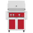 Hestan 30 Inch Grill With Rotisserie On Double Door Cart