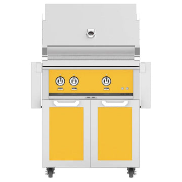 Hestan 30 Inch Grill With Rotisserie On Double Door Cart