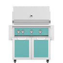 Hestan 36 Inch Grill With Rotisserie On Double Door Cart