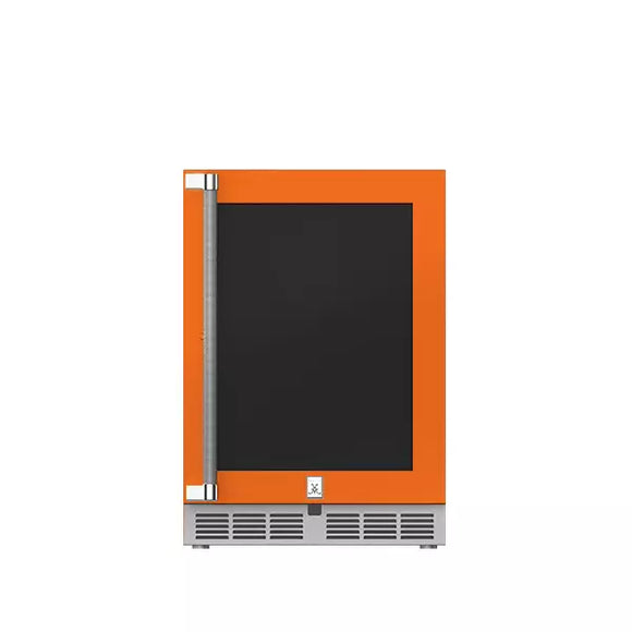 Hestan 24 Inch Outdoor Refrigerator with Glass Door and Lock