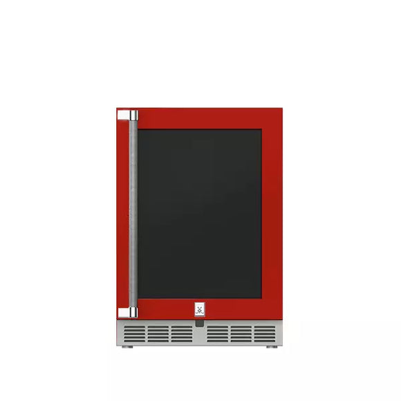 Hestan 24 Inch Outdoor Refrigerator with Glass Door and Lock