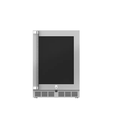 Hestan 24 Inch Outdoor Dual Zone Refrigerator with Glass Door