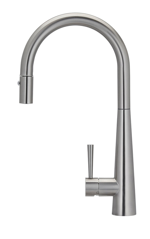 E-Stainless Kitchen: Greenbrae Single Handle Gooseneck w/Pull Down Spray
