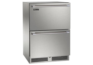 Perlick 24 Inch Signature Series Marine & Coastal Dual-Zone Refrigerator/Freezer Drawers — representative manufacturer configuration