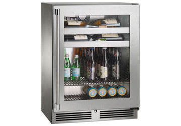 Perlick 18 Inch Outdoor Shallow Beverage Center With Solid, Glass, Panel Ready Door and Lock