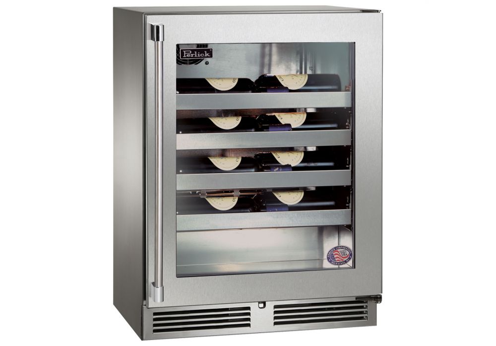 Perlick 18 Inch Outdoor Wine Cooler with Solid, Glass, Panel Ready Door