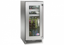 Perlick 15 Inch Outdoor  Signature Series Beverage Center with Solid, Glass, Panel Ready Door and Lock