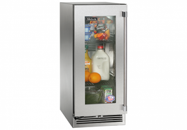 Perlick 15 Inch Outdoor Refrigerator With Solid, Glass, Panel Ready Door and Lock
