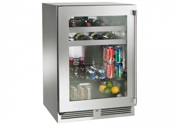 Perlick 24 Inch Outdoor Signature Series Beverage Center with Solid, Glass, Panel Ready Door and Lock