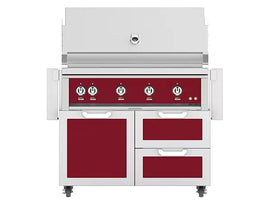 Hestan 42 Inch Grill With Rotisserie On Double Door & Drawer Cart