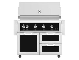 Hestan 42 Inch Grill With Rotisserie On Double Door & Drawer Cart