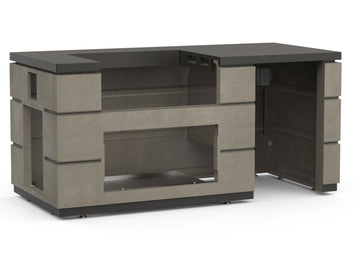 Fire Magic Contemporary Pre-Fab Pizza Oven Island with Refrigerator Cut-out