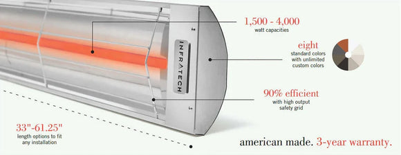 Infratech Marine UpGrade C-2624 48-Inch 2,600W Single-Element Electric Patio Heater