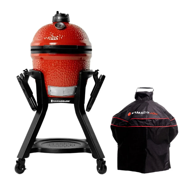 Kamado Joe Jr® plus Short Cover and Cart with Side Shelves Bundle