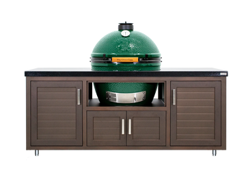 Big Green Egg 69-inch Modern Farmhouse Table, shown with an EGG