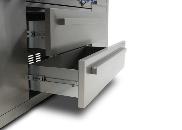 Mont Alpi 400 Deluxe Island with a 90 Degree Corner, Kegerator, Beverage Center and Fridge Cabinet