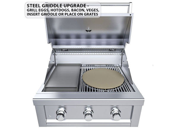 Sunstone Ruby Series 30 Inch Built-In Gas Grill – 3 Burners + LEDs