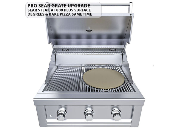 Sunstone Ruby Series 30 Inch Built-In Gas Grill – 3 Burners + LEDs